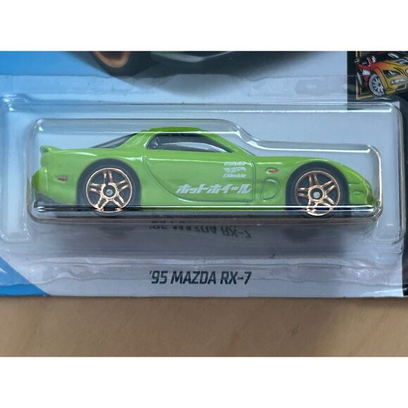 Hot Wheels 95 Mazda RX-7 Lime Green Nightburnerz Diecast 50th Anniversary - Picture 3 of 3